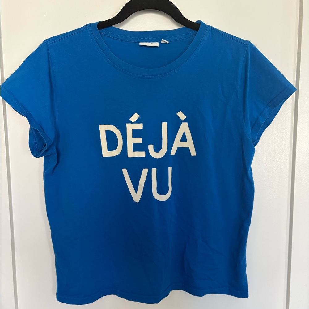 Clare V Blue Déjà Vu Short Sleeve Tee